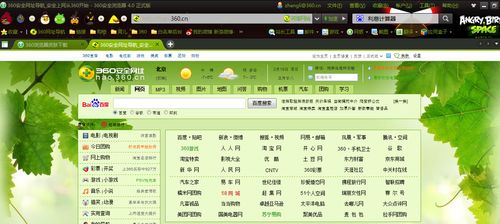 360安全浏览器《愤怒的小鸟》主题皮肤