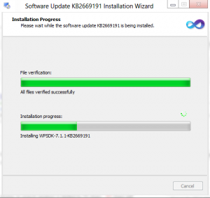 Software Update KB266919 installing 300x282 Installing Windows Phone 7 SDK on Windows 8 