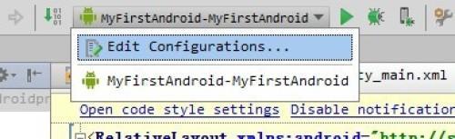 的edit configurations，点击左边的绿色+号，选择android application。