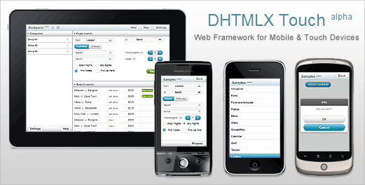DHTMLX 10 Mobile Application Frameworks For Easy Development