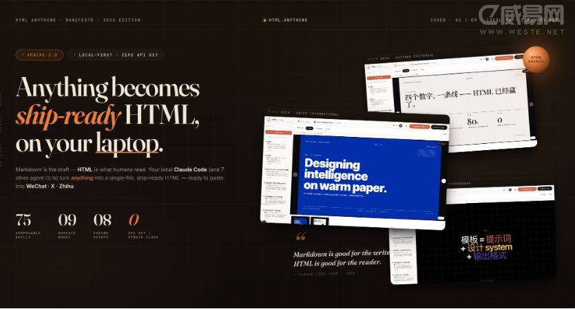 �� AI Agent �����Ű棺html-anything һ��������ƽ̨