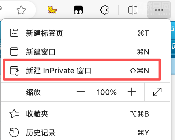 �����ģ��½�InPrivate����